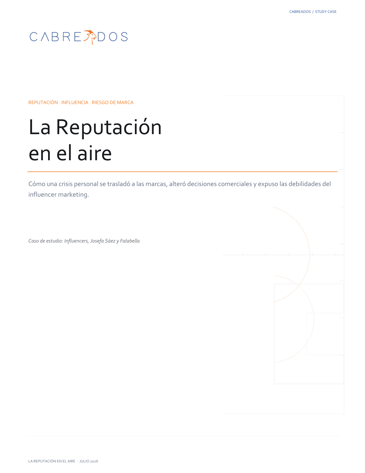 Portada del estudio La reputación en el aire
